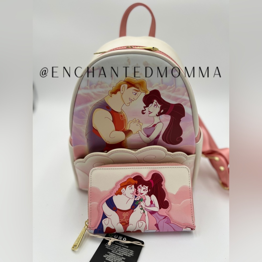 Loungefly Disney Hercules 25TH Anniversary MEG & HERC Mini Backpack and Wallet